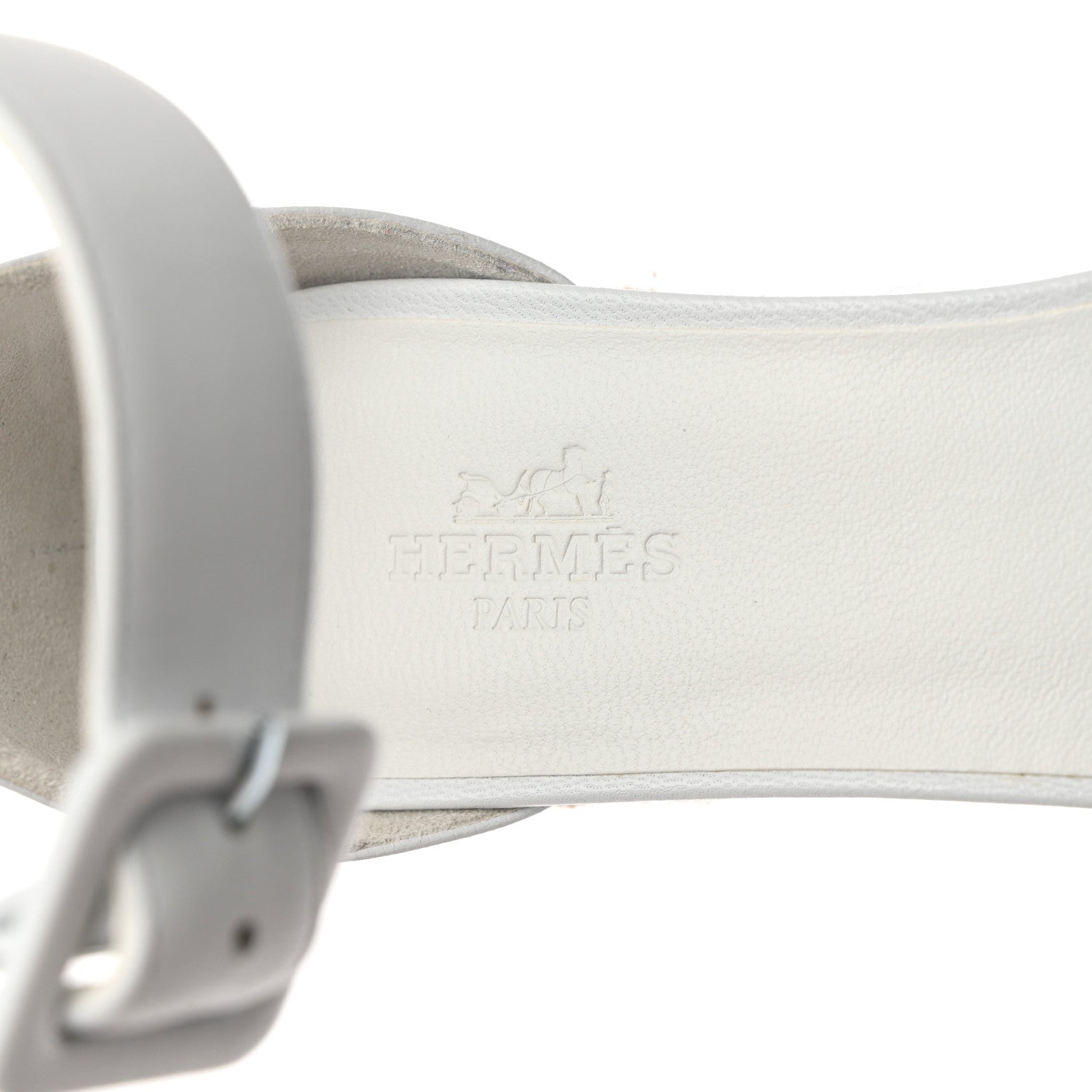 Hermes Goatskin Elda Espadrille Wedge Sandals 35 White 7 of 9