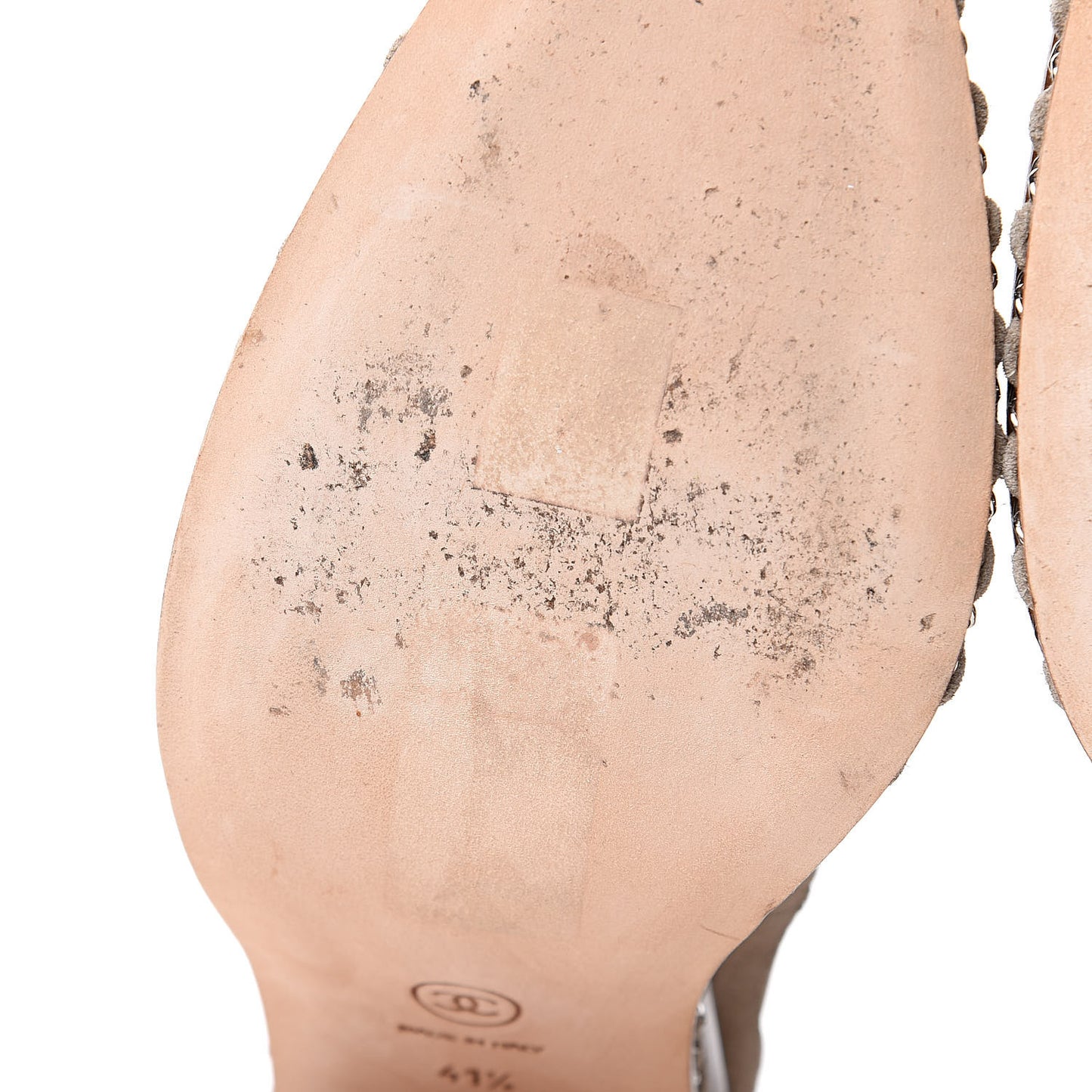 Suede Chain Around Elastic Boots 41.5 Light Brown