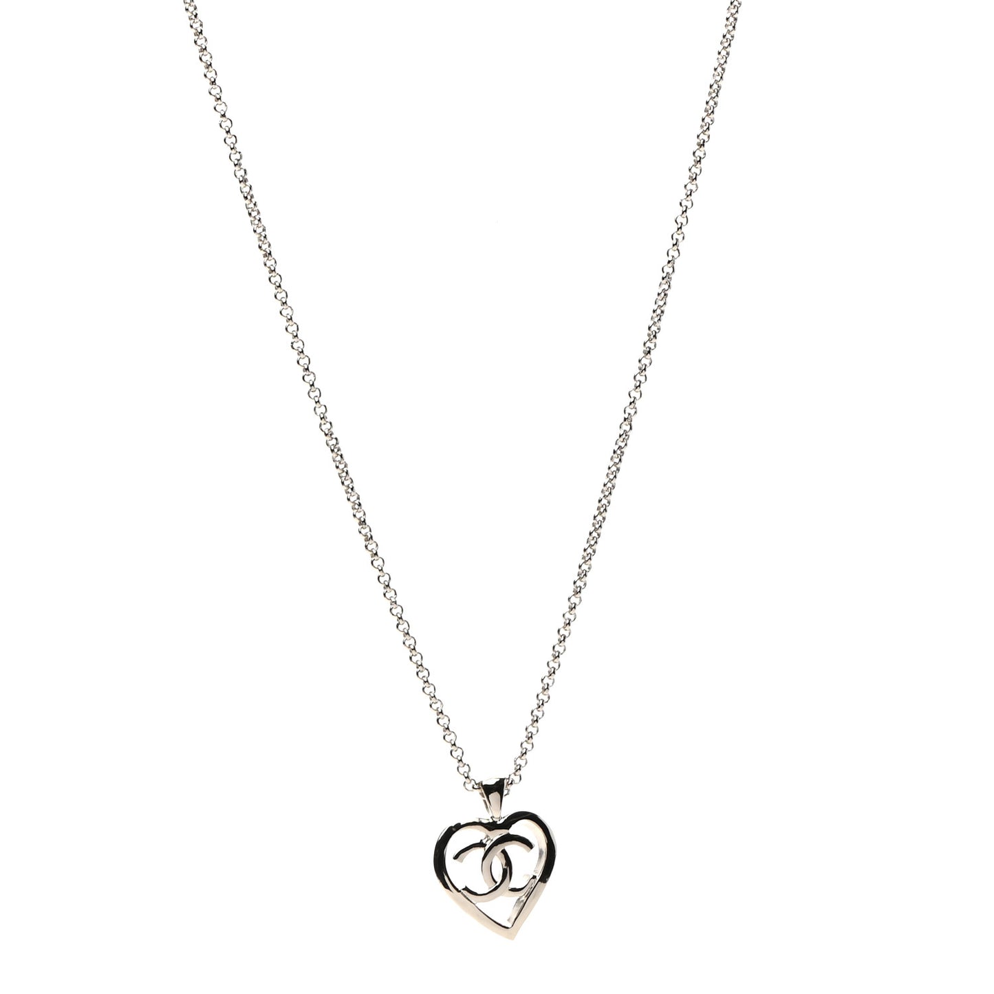 CC Heart Chain Pendant Necklace Gold