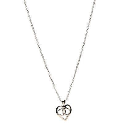 Chanel CC Heart Chain Pendant Necklace Gold 1 of 5