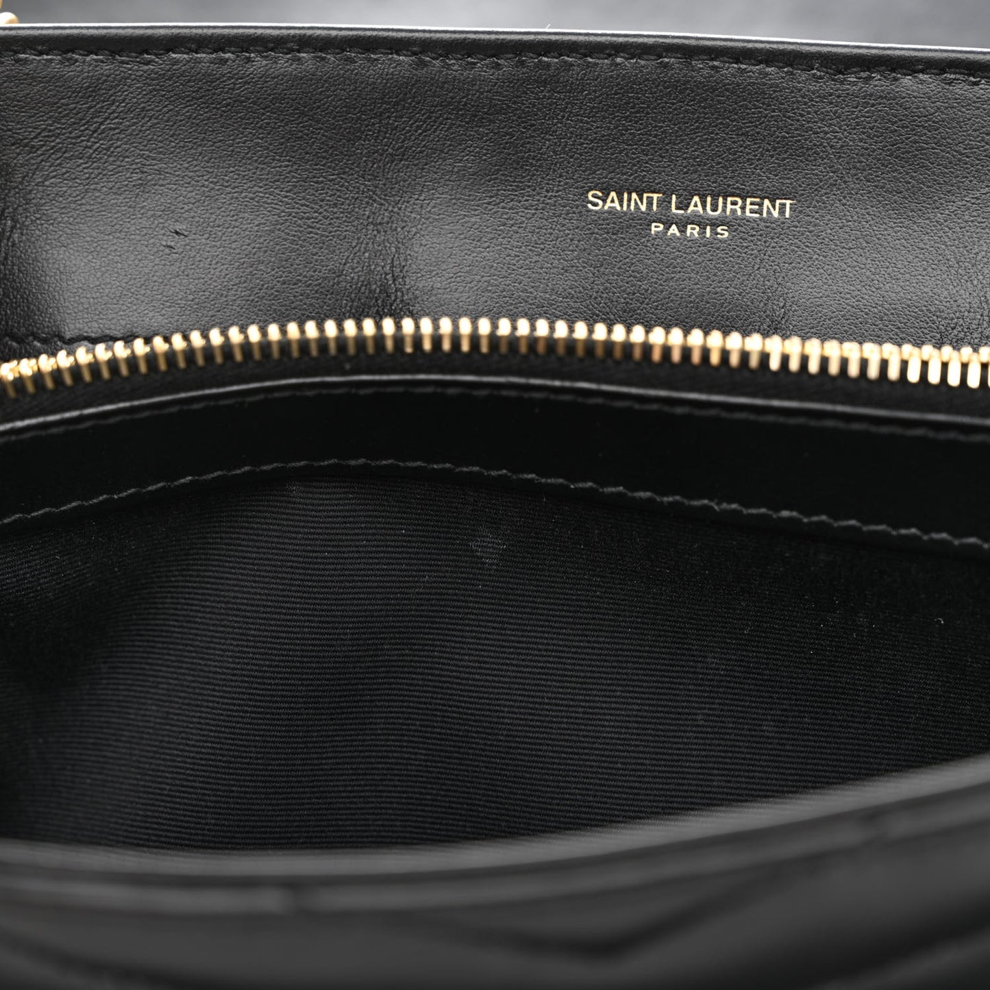 Calfskin Y Quilted Monogram Medium Loulou Chain Satchel Black