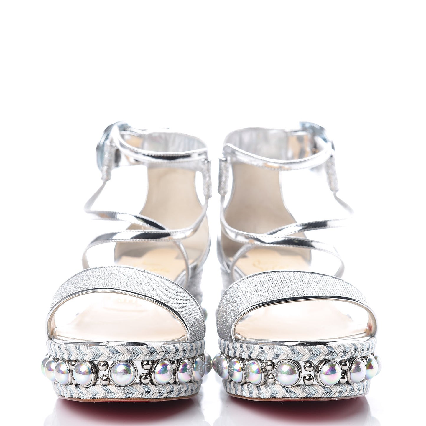 Lurex Chocazeppa 60 Platform Sandals 38 Silver