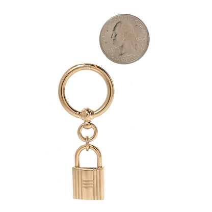 Hermes Permabrass Loop Charms Cadenas Scarf Ring Gold 2 of 5