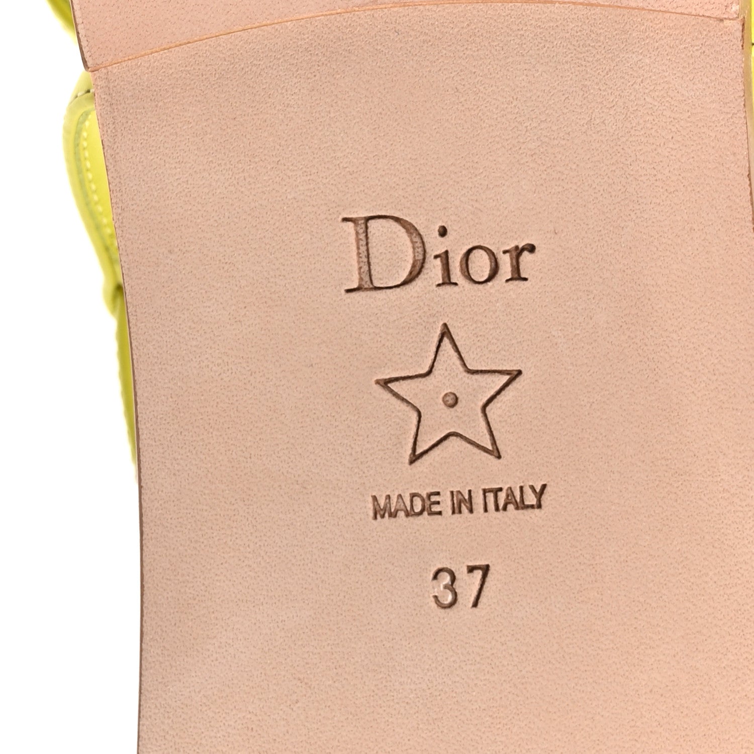 Christian Dior Calfskin C'est Dior Sandals 37 Yellow 7 of 8