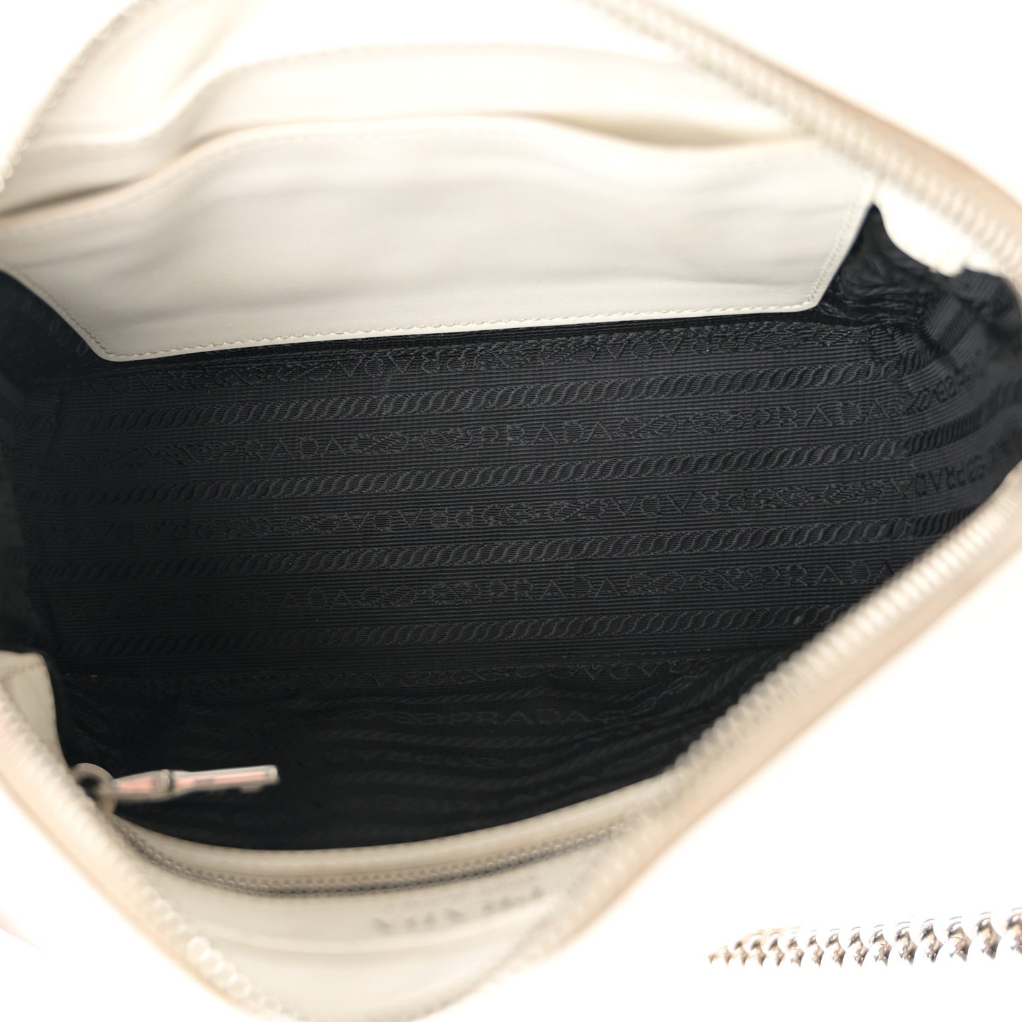 Soft Calfskin Diagramme Camera Bag White
