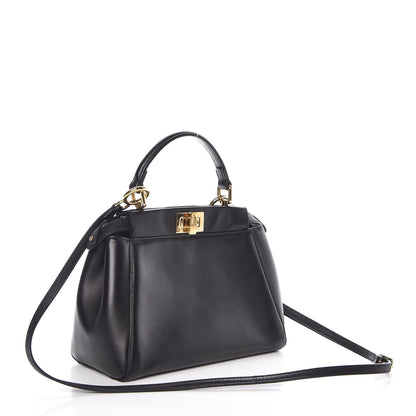 Fendi Nappa Mini Peekaboo Iconic Satchel Black 3 of 6