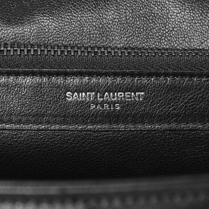 Saint Laurent Sheepskin Matelasse Chevron Monogram Large College Satchel Black 7 of 9