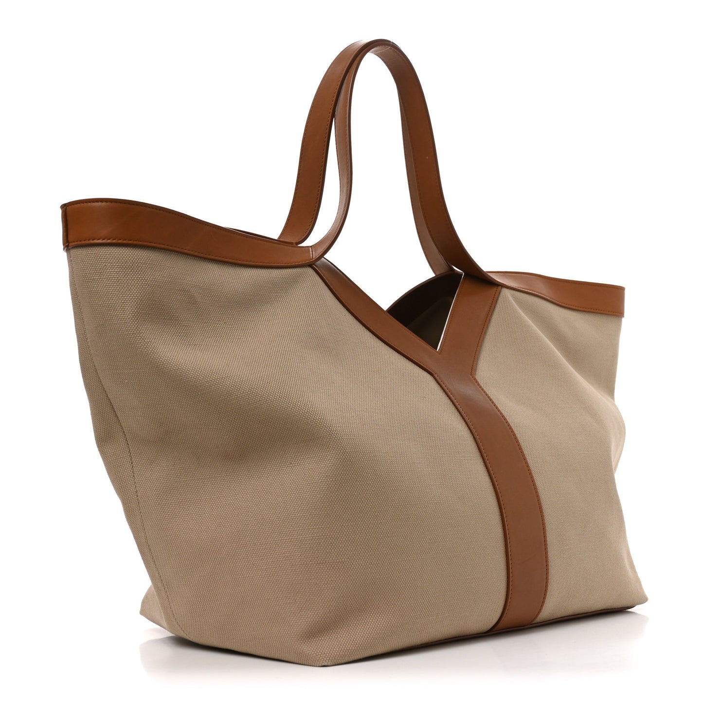 Canvas Calfskin Y Tote Desert Dust Brick