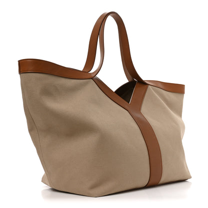 Saint Laurent Canvas Calfskin Y Tote Desert Dust Brick 3 of 10