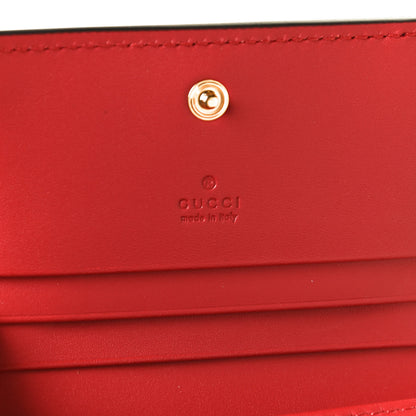 Gucci GG Supreme Monogram Bosco Patch Card Case Wallet Beige Malva Hibiscus Red 12 of 20