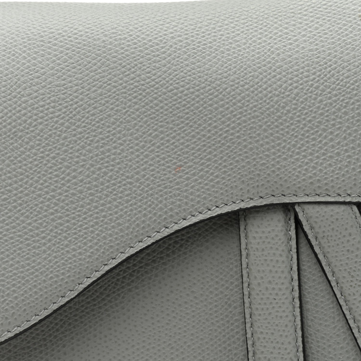 Christian Dior Grained Calfskin Saddle Bag Grey Stone 11 of 13