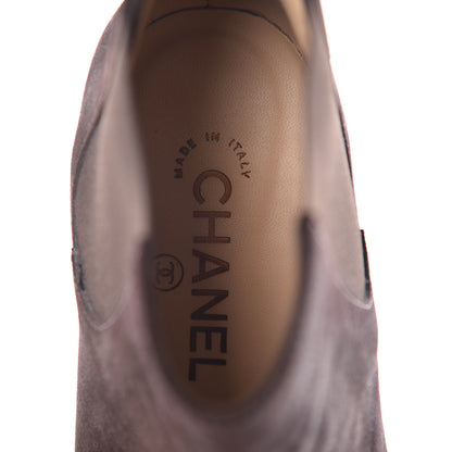 Chanel Suede Patent Cap Toe Short Boots 38.5 Brown 9 of 15