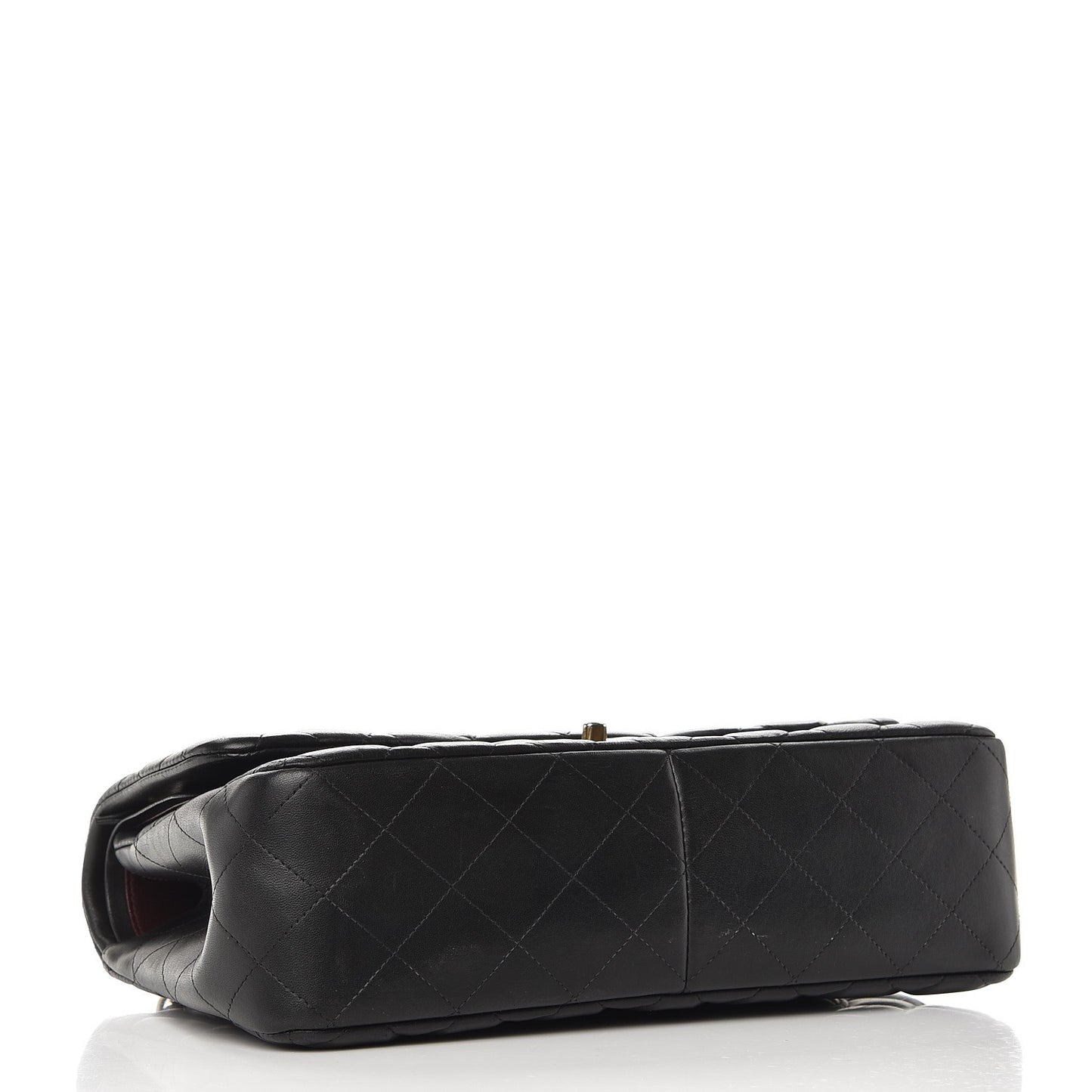 Lambskin Quilted Jumbo Double Flap Black
