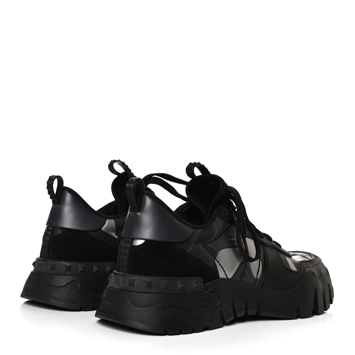 Valentino Garavani Nappa Suede Camouflage Womens Rockrunner Plus High Frequency Sneakers 41 Black 4 of 12