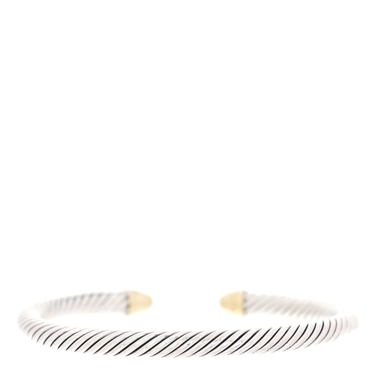 Sterling Silver 18K Yellow Gold Diamond 5mm Cable Classics Bracelet