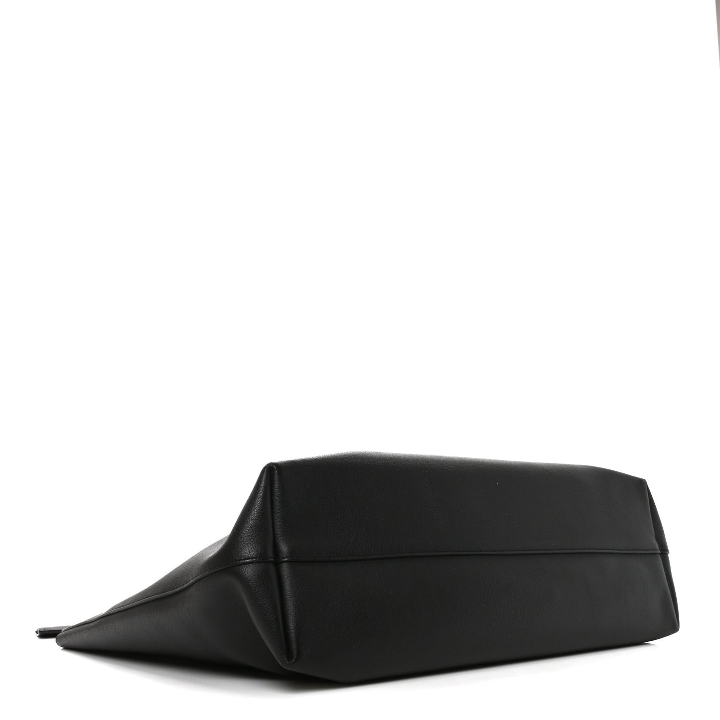 Calfskin Large Shopping Tote Black