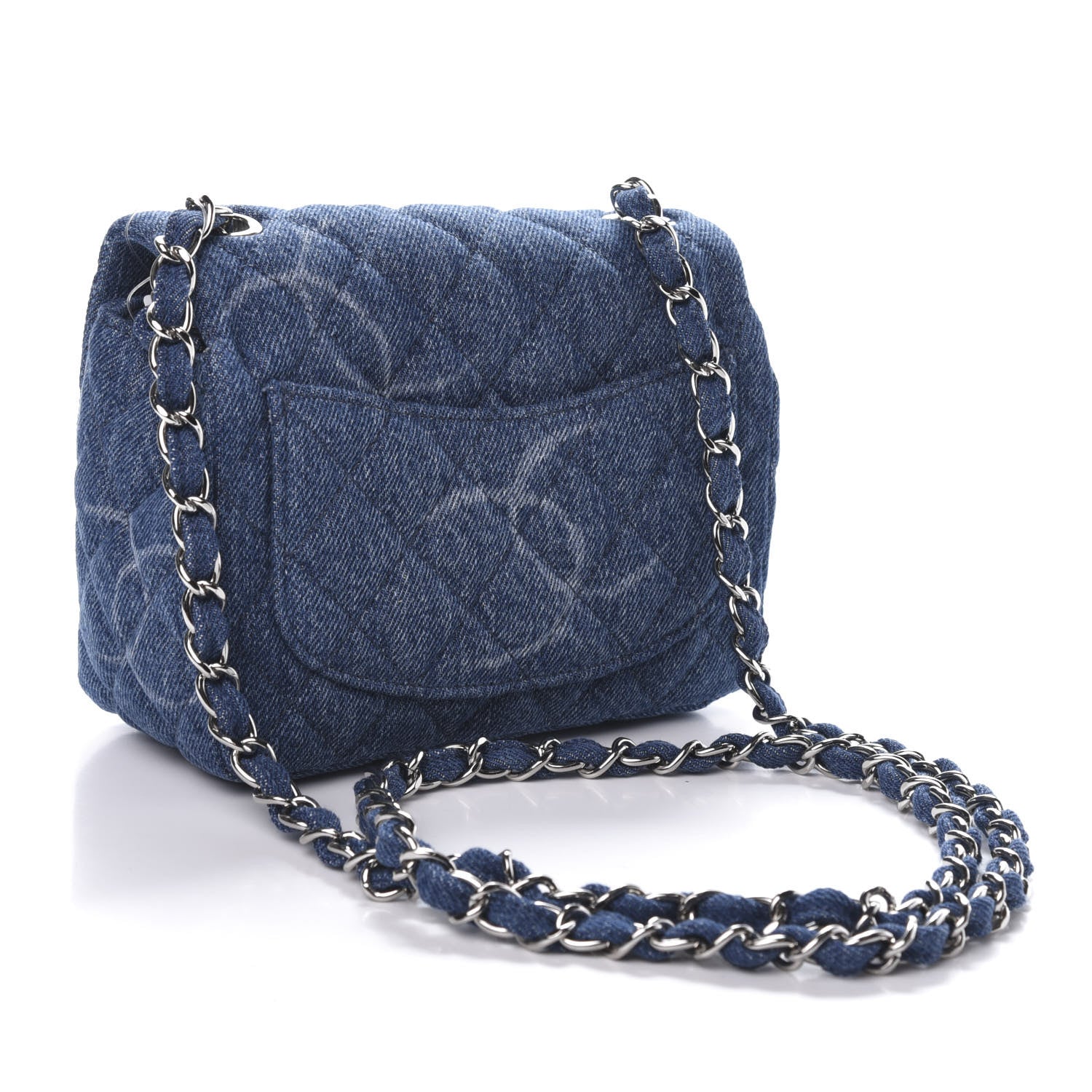 Chanel Denim CC Quilted Mini Square Flap Blue 3 of 10