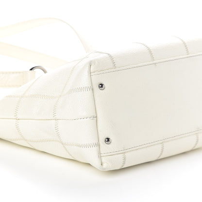 Chanel Caviar Square Stitched Tote White 1 of 13