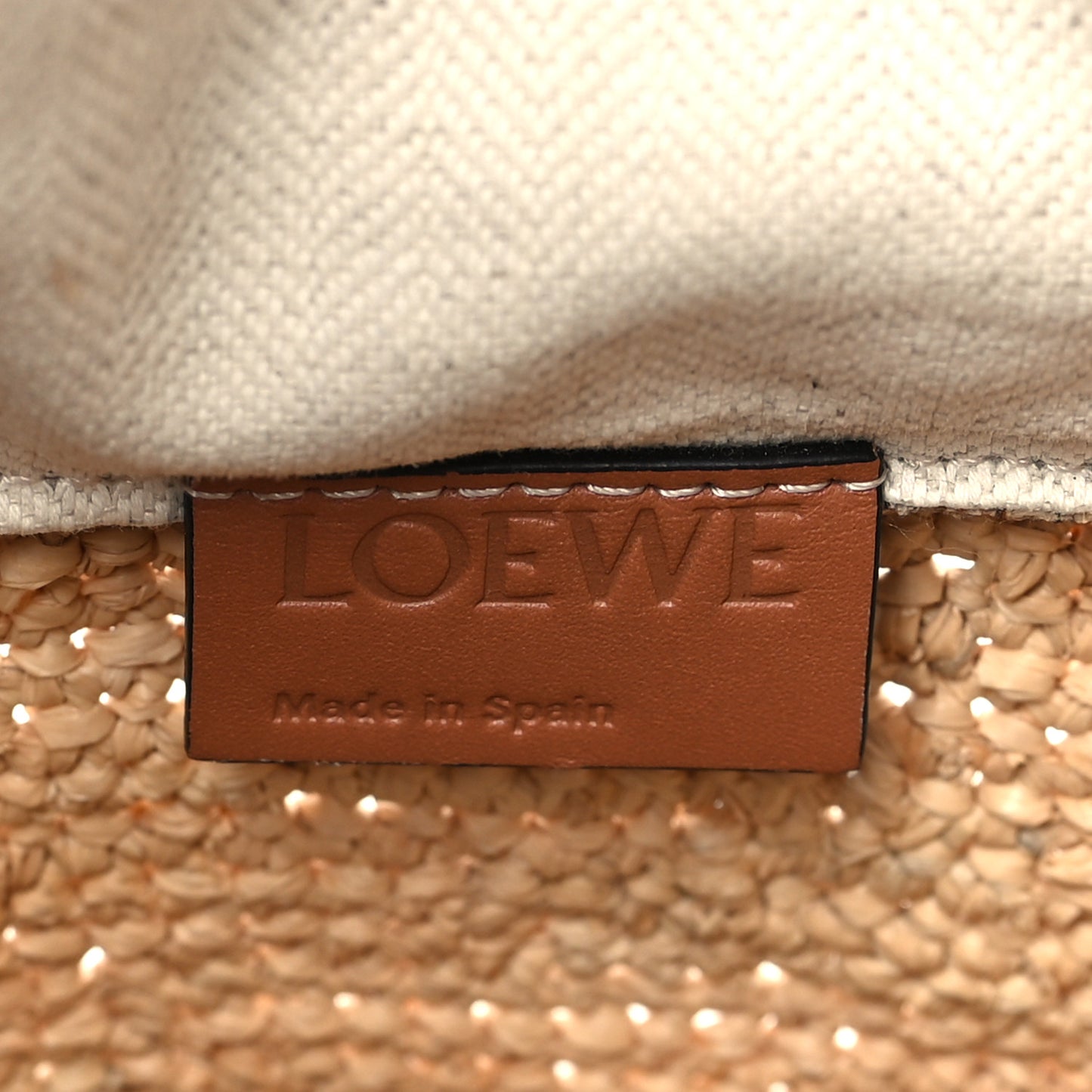 Calfskin Raffia Anagram Paulas Ibiza Pochette Bag Natural Tan