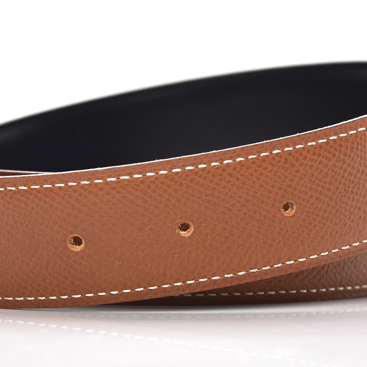 Hermes Box Courchevel 32mm Belt Strap 68 Black Gold 3 of 5