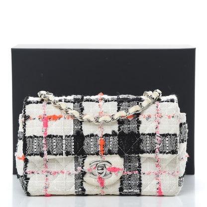 Chanel Tweed Quilted Mini Rectangular Flap Black White Pink 14 of 14