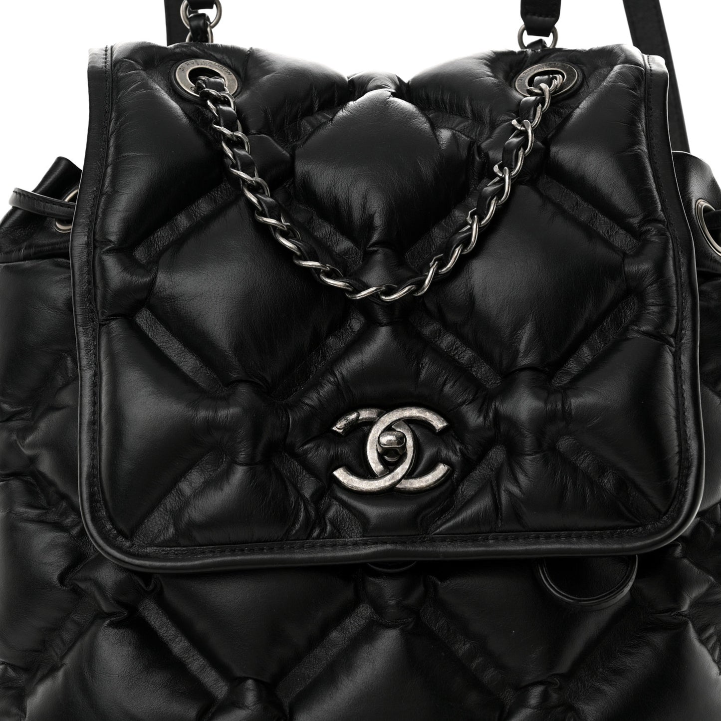 Calfskin Quilted Chesterfield Backpack Black
