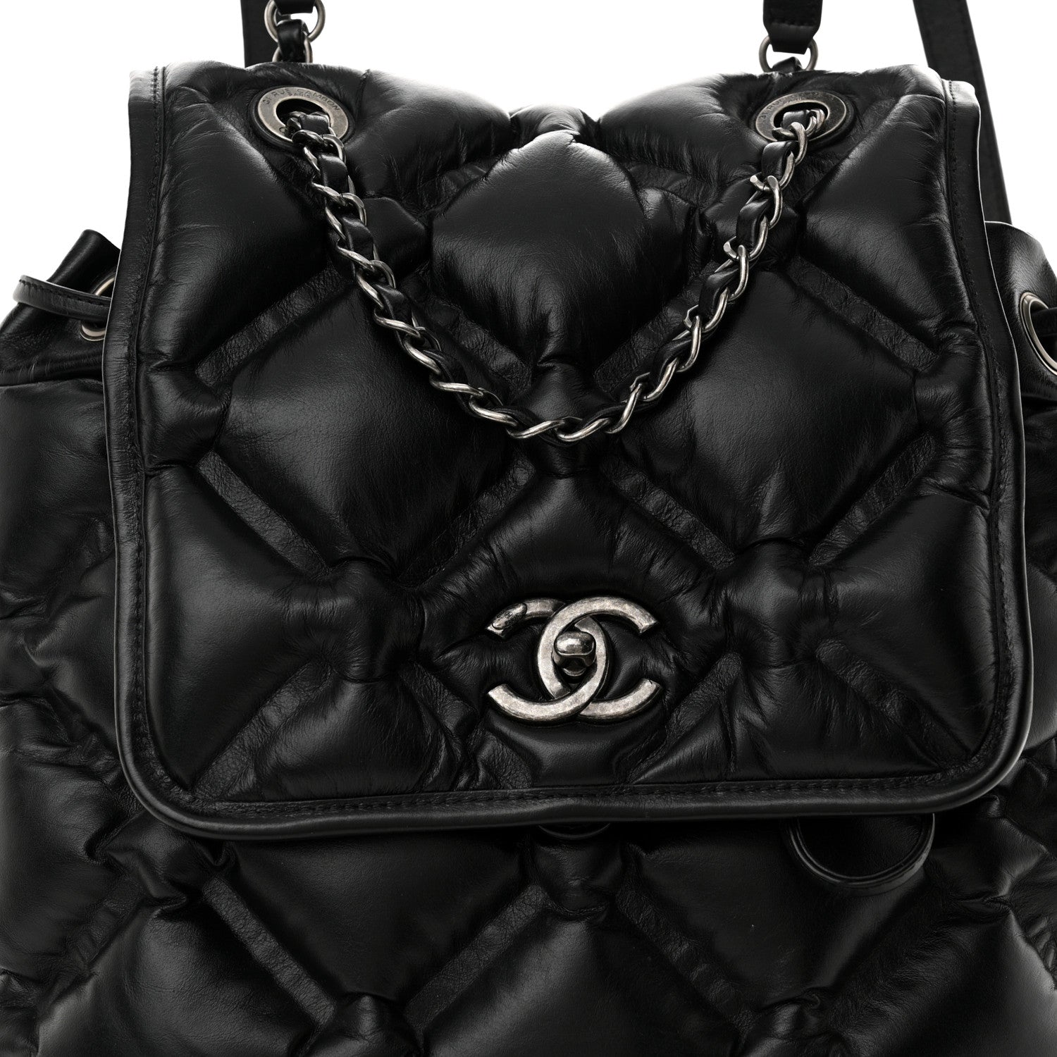 Chanel Calfskin Quilted Chesterfield Backpack Black 8 of 11
