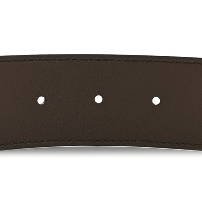 Gucci GG Supreme Monogram Matte Plutone Calfskin Double G 40mm Belt 80 32 Beige Ebony New Acero 4 of 7
