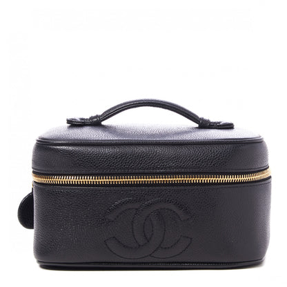 Chanel Caviar Vanity Cosmetic Case Black 1 of 10