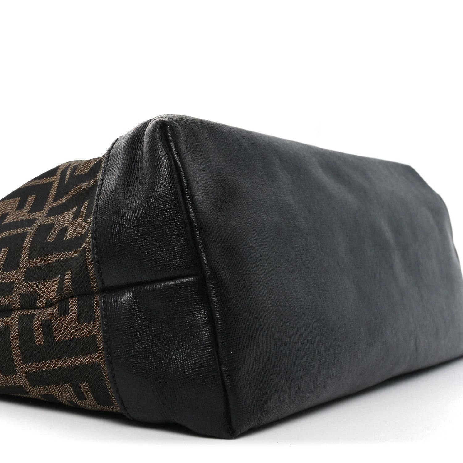 Fendi Zucca Vitello Elite Medium Roll Tote Tobacco Black 9 of 10