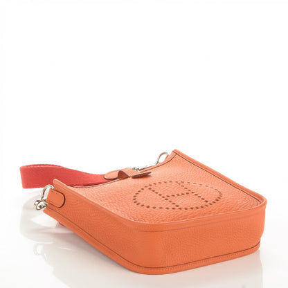 Hermes Taurillon Clemence Amazone Evelyne TPM Orange Rouge Pivoine 4 of 7