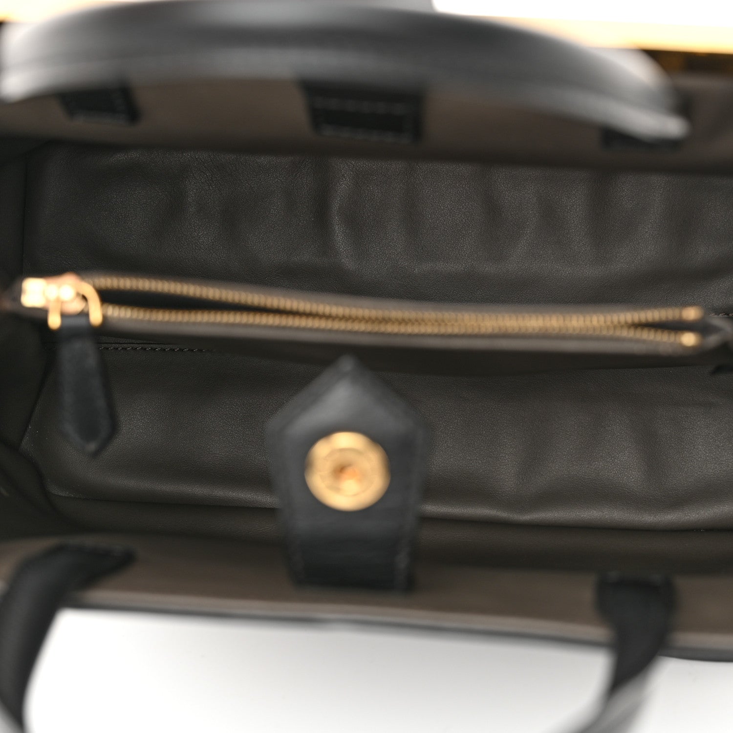 Fendi Vitello Dolce Century Petite 2Jours Tote Black Carbone 5 of 10