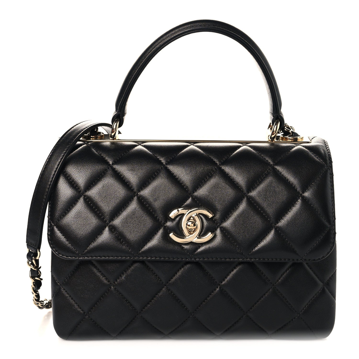 Chanel Lambskin Quilted Small Trendy CC Dual Handle Flap Bag Black 1 of 12