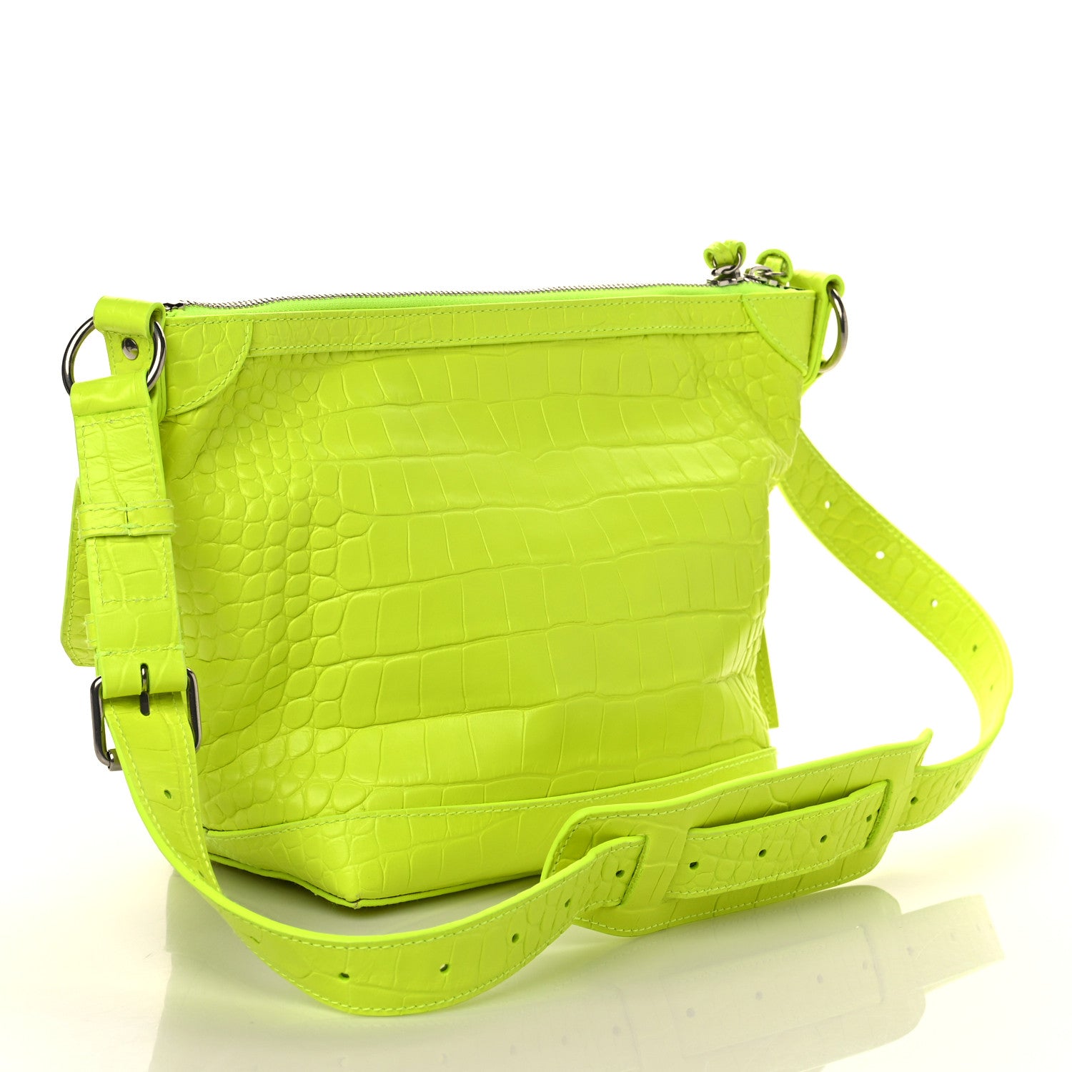 Balenciaga Extra Supple Calfskin Crocodile Embossed Neo Classic Hardware Hobo XS Flou Yellow 2 of 6