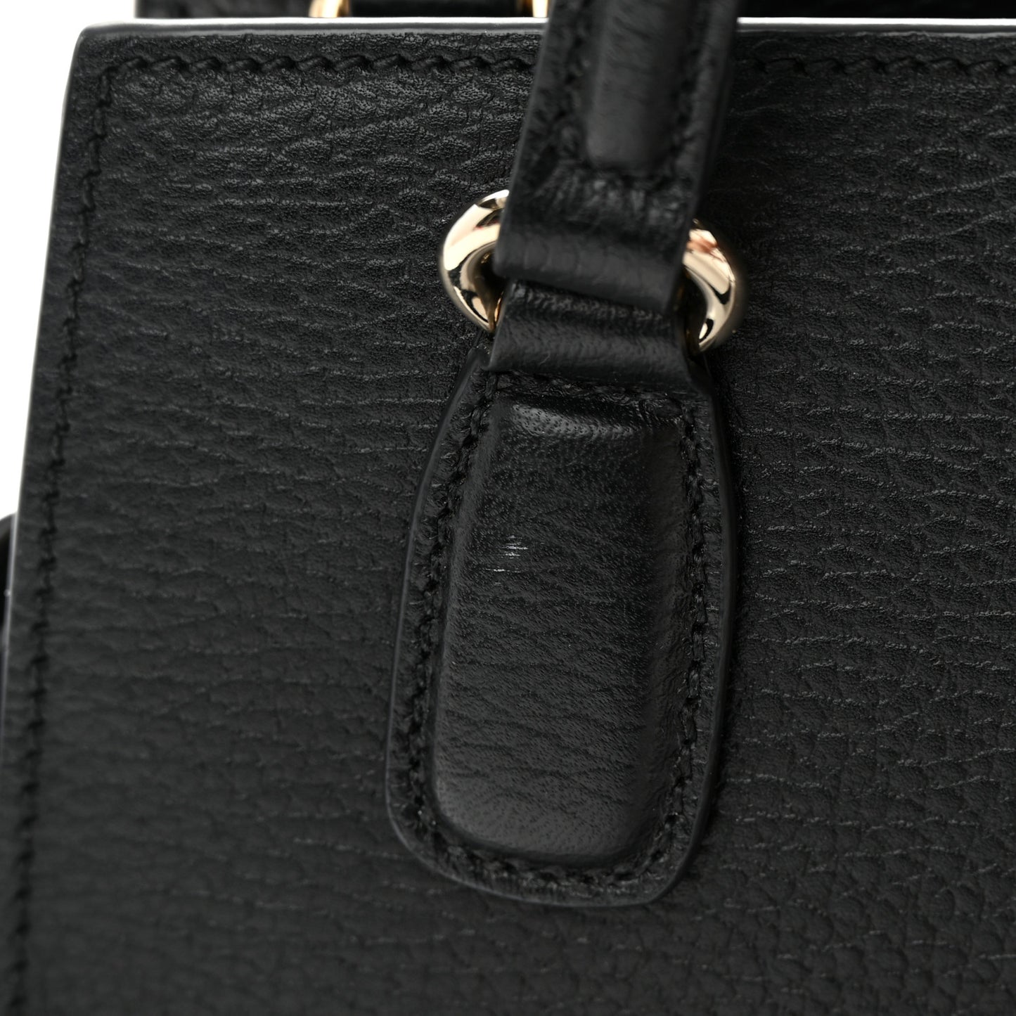 Pebbled Calfskin Medium Soho Top Handle Satchel Black