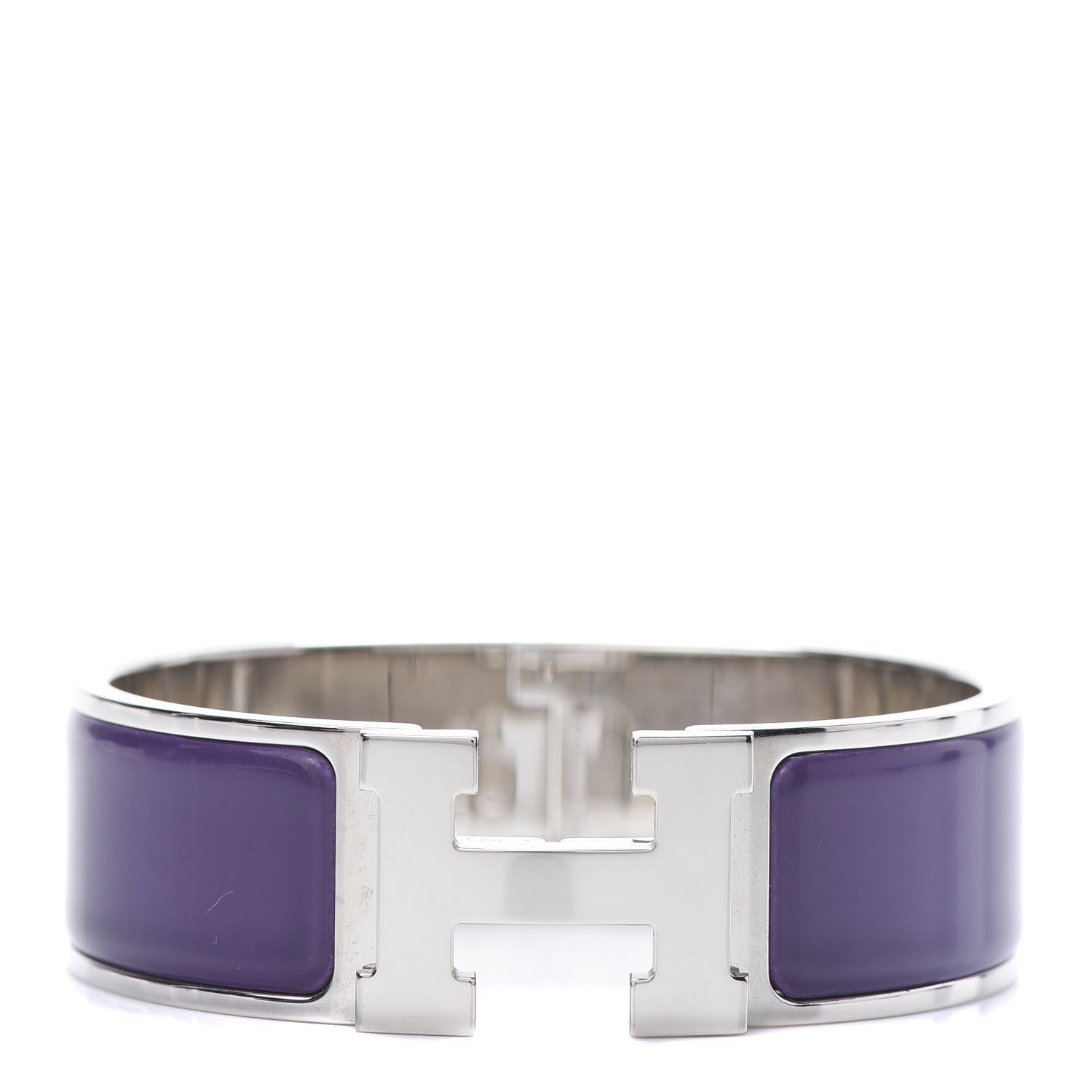 Hermes Enamel Wide Clic Clac H Bracelet GM Pourpre 1 of 5