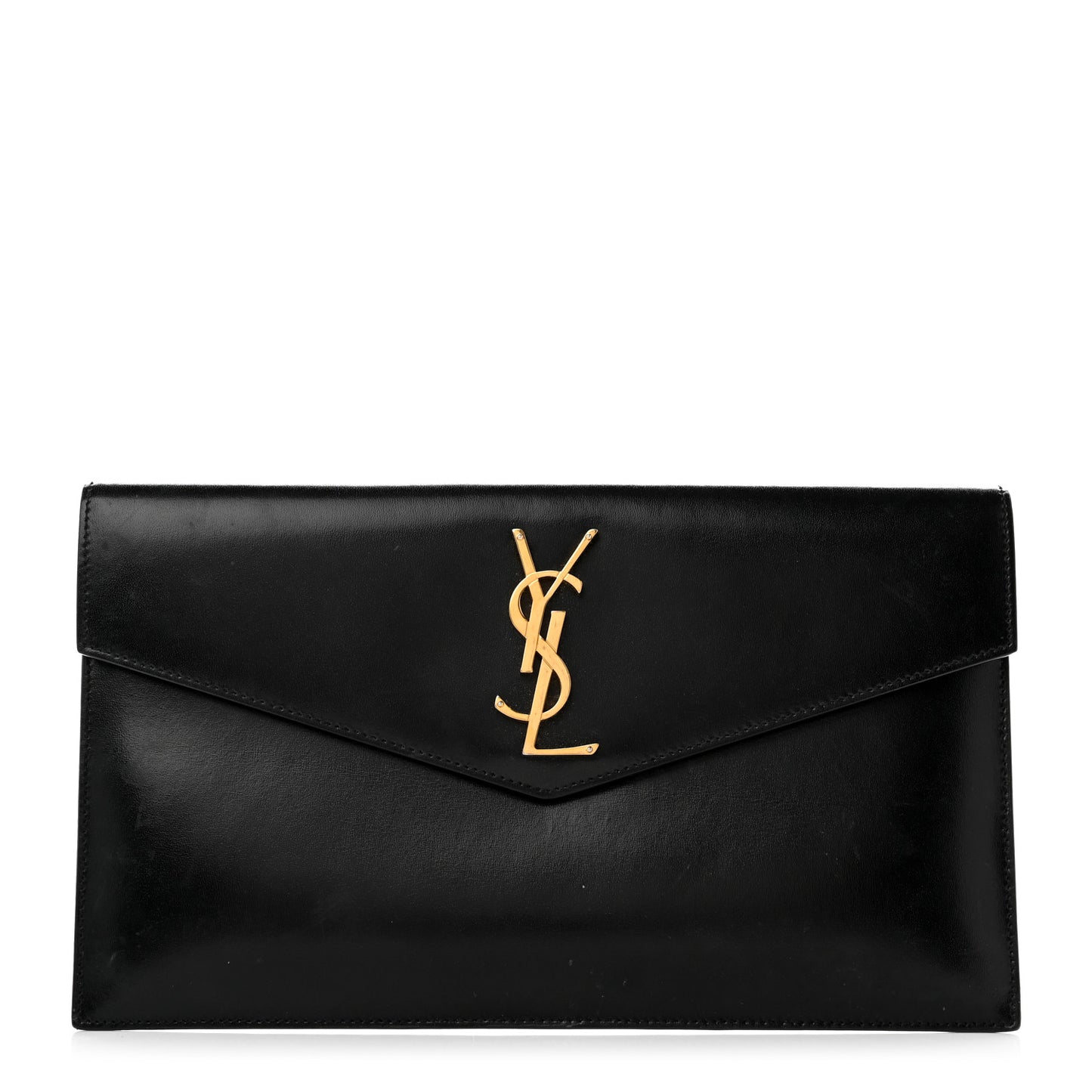 Smooth Shiny Calfskin Monogram Uptown Pouch Black