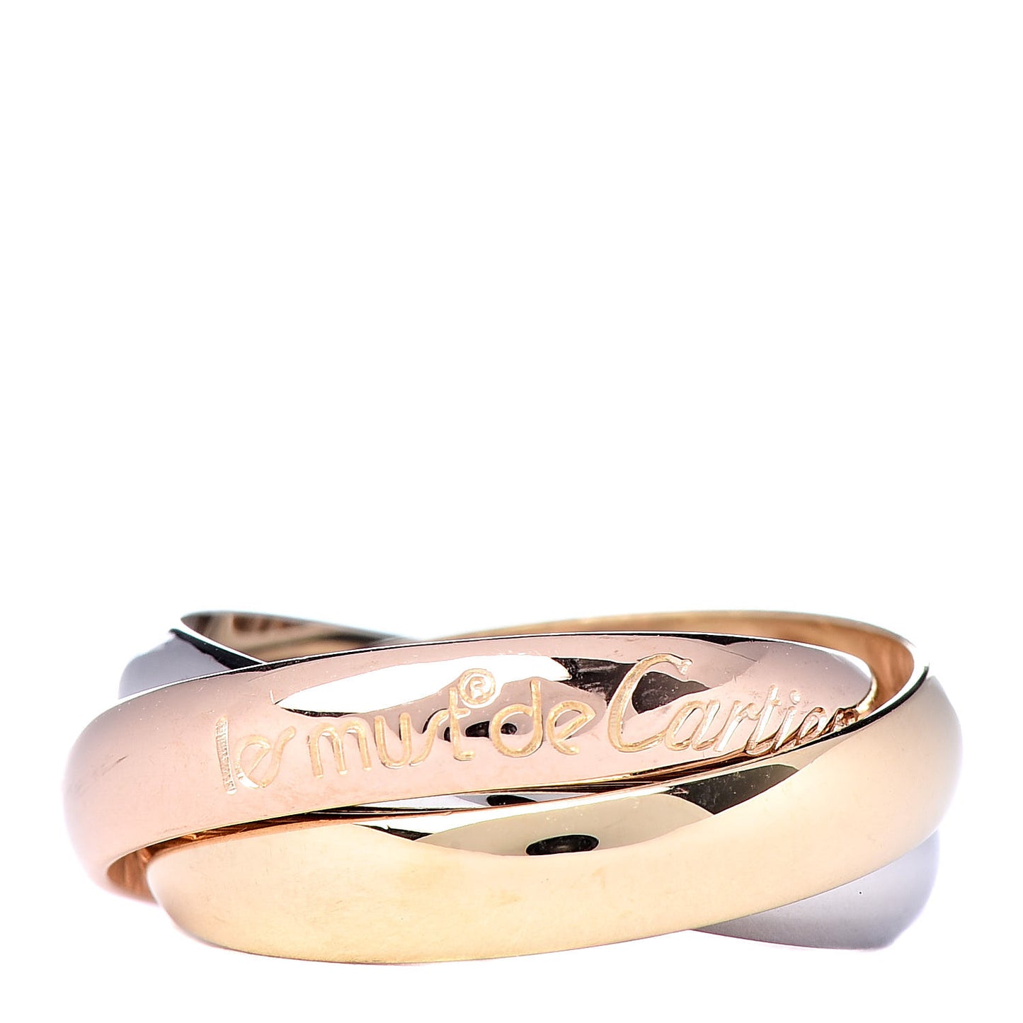 18K Pink Yellow White Gold Classic Les Must De Trinity Ring 49 4.75