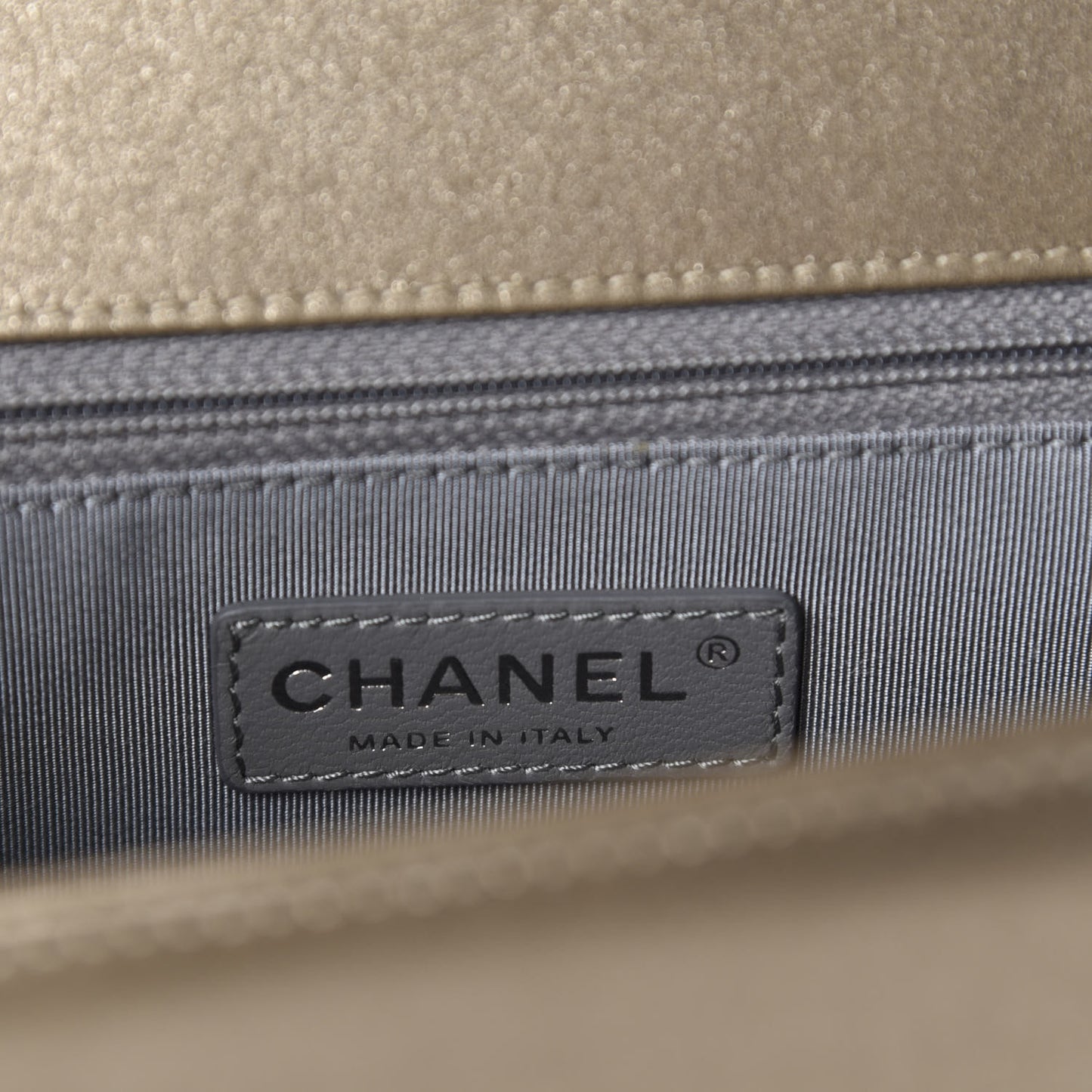 Metallic Calfskin Quilted New Medium Boy Flap Khaki