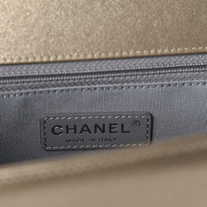 Chanel Metallic Calfskin Quilted New Medium Boy Flap Khaki 8 of 10