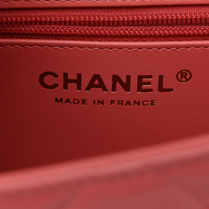 Chanel Shiny Aged Calfskin Quilted Nano Kelly Shopper Coral Pink 6 of 11