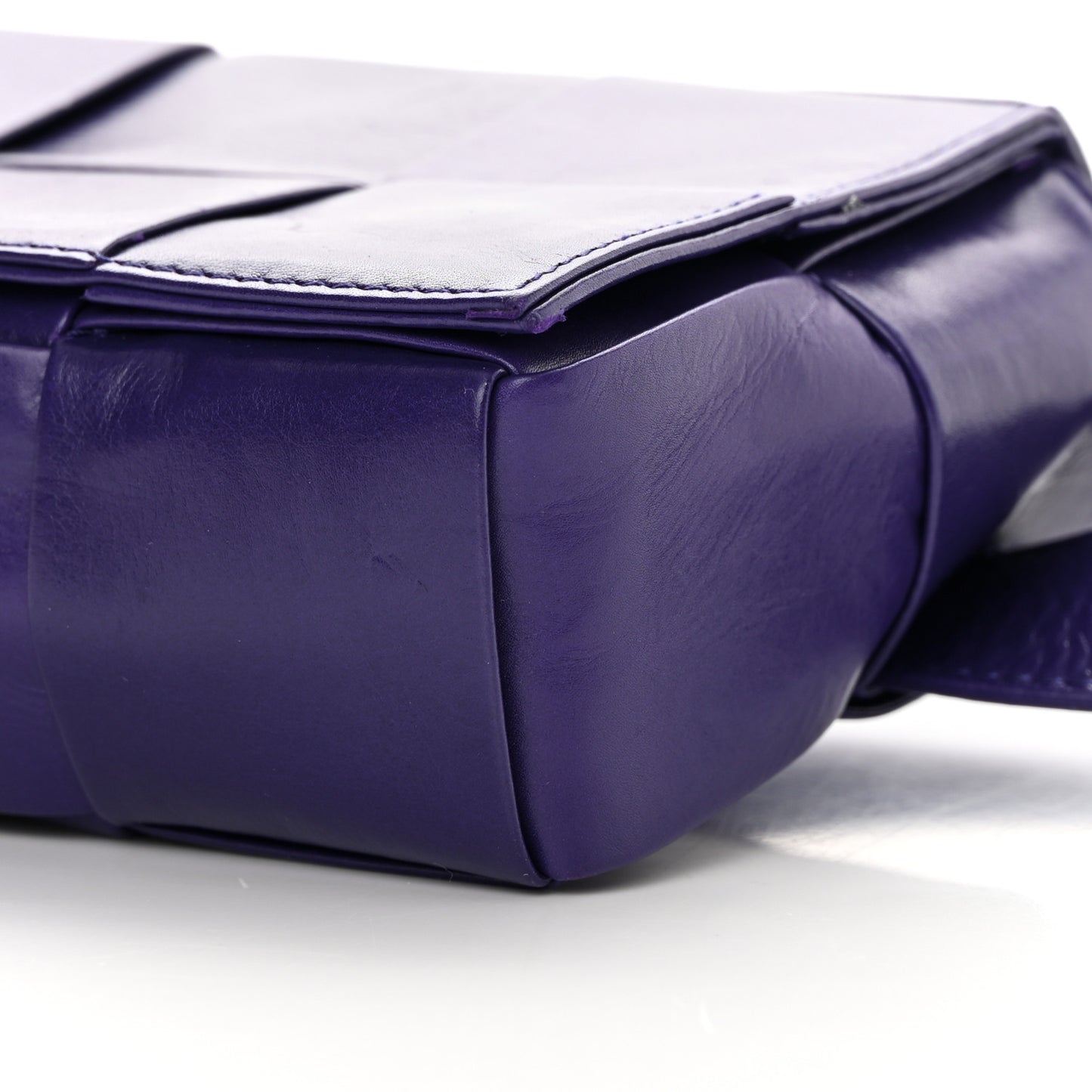 Paper Calfskin Intrecciato Cassette Belt Bag Purple