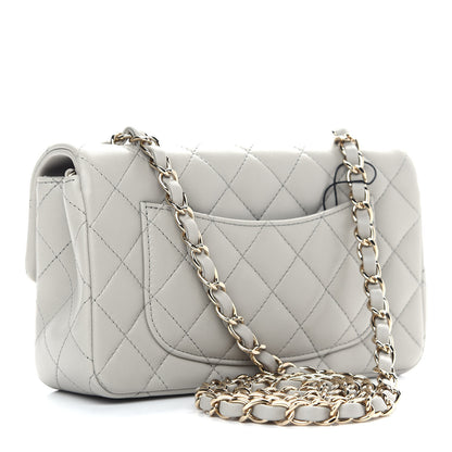 Chanel Lambskin Quilted Mini Rectangular Flap Grey 3 of 9