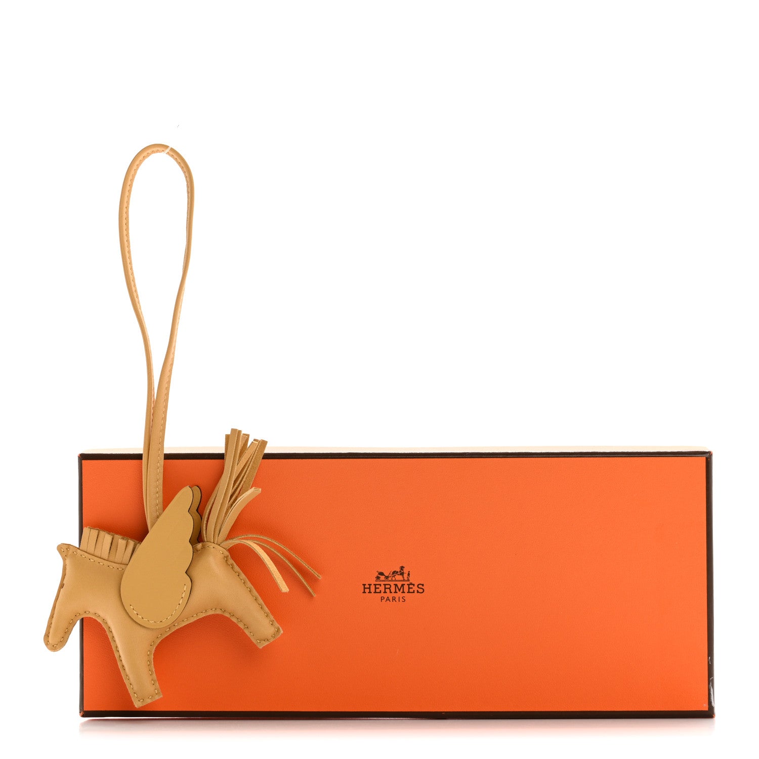 Hermes Milo Lambskin Grigri Rodeo Pegase Horse Bag Charm PM Paille 5 of 5