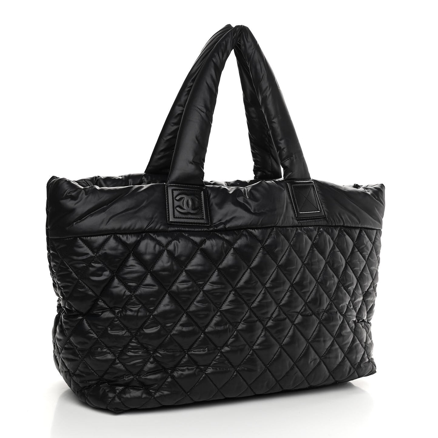 Nylon Quilted Large Coco Cocoon Tote Black