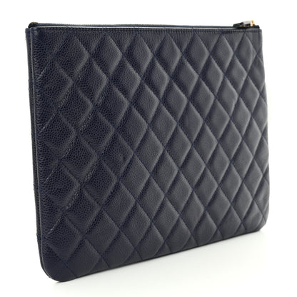 Chanel Caviar Quilted Medium Cosmetic Case Navy 3 of 7