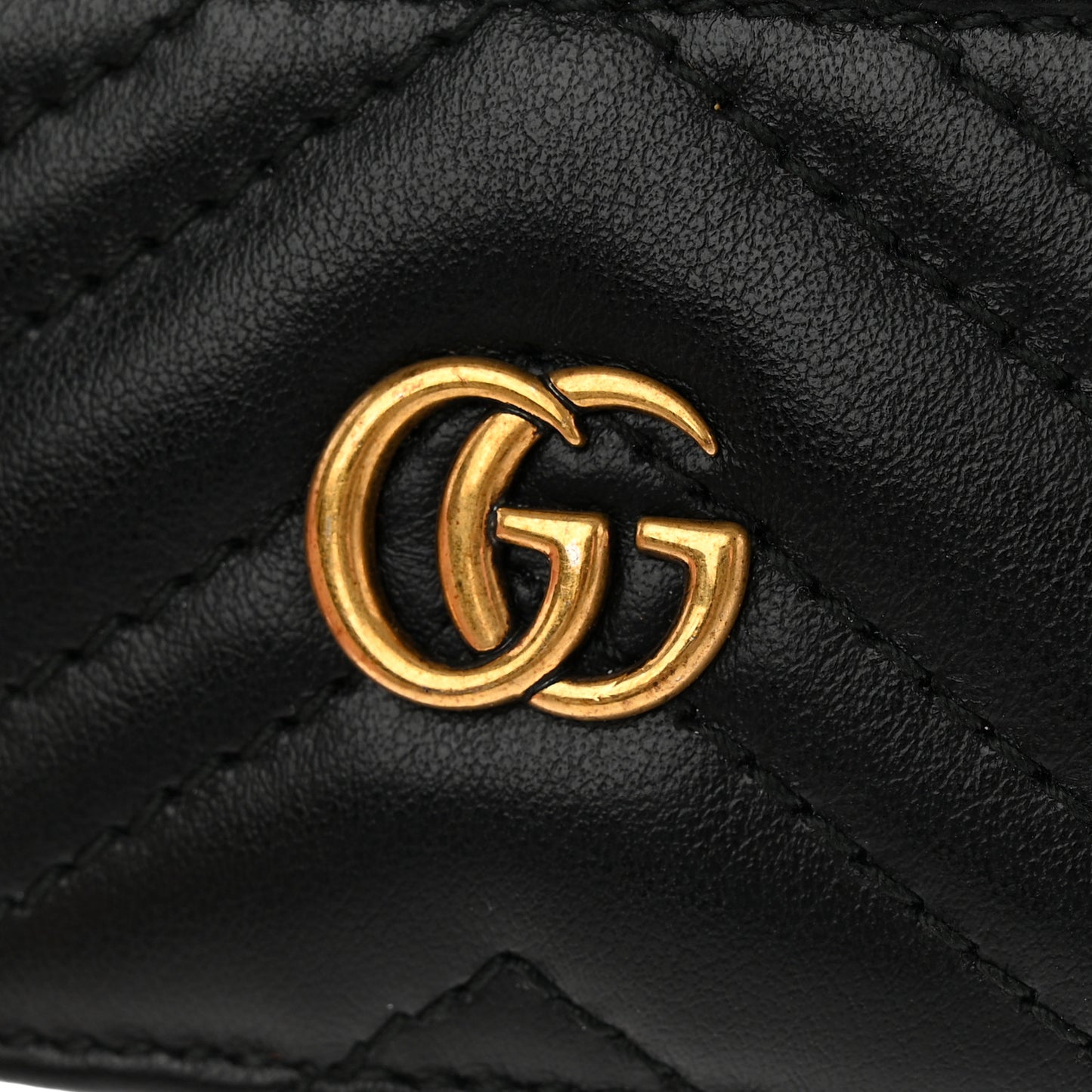 Calfskin Matelasse GG Marmont Card Holder Black