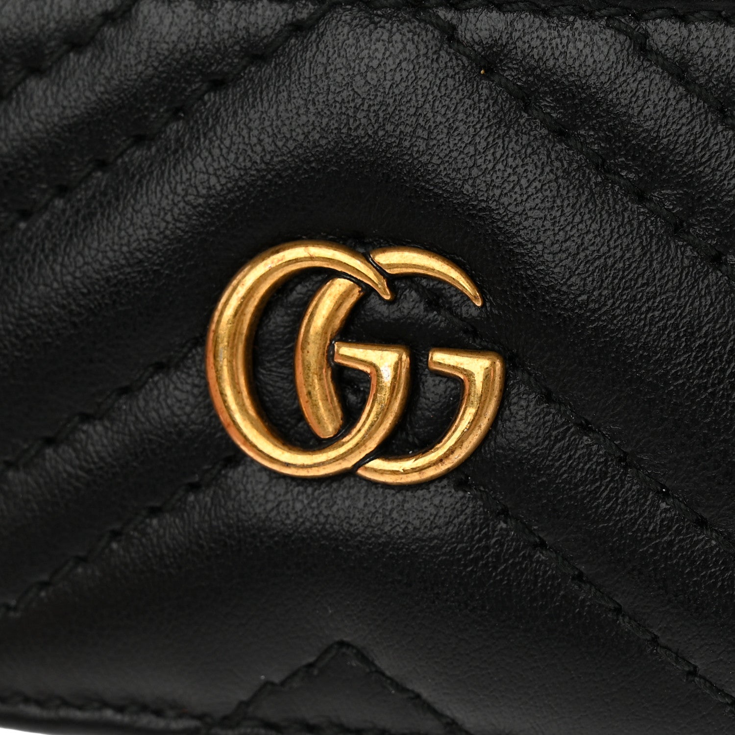 Gucci Calfskin Matelasse GG Marmont Card Holder Black 11 of 12