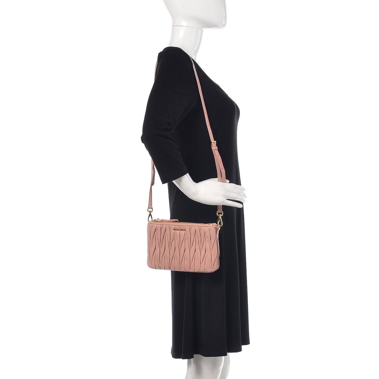 Miu Miu Nappa Matelasse Double Zip Crossbody Orchidea 2 of 12