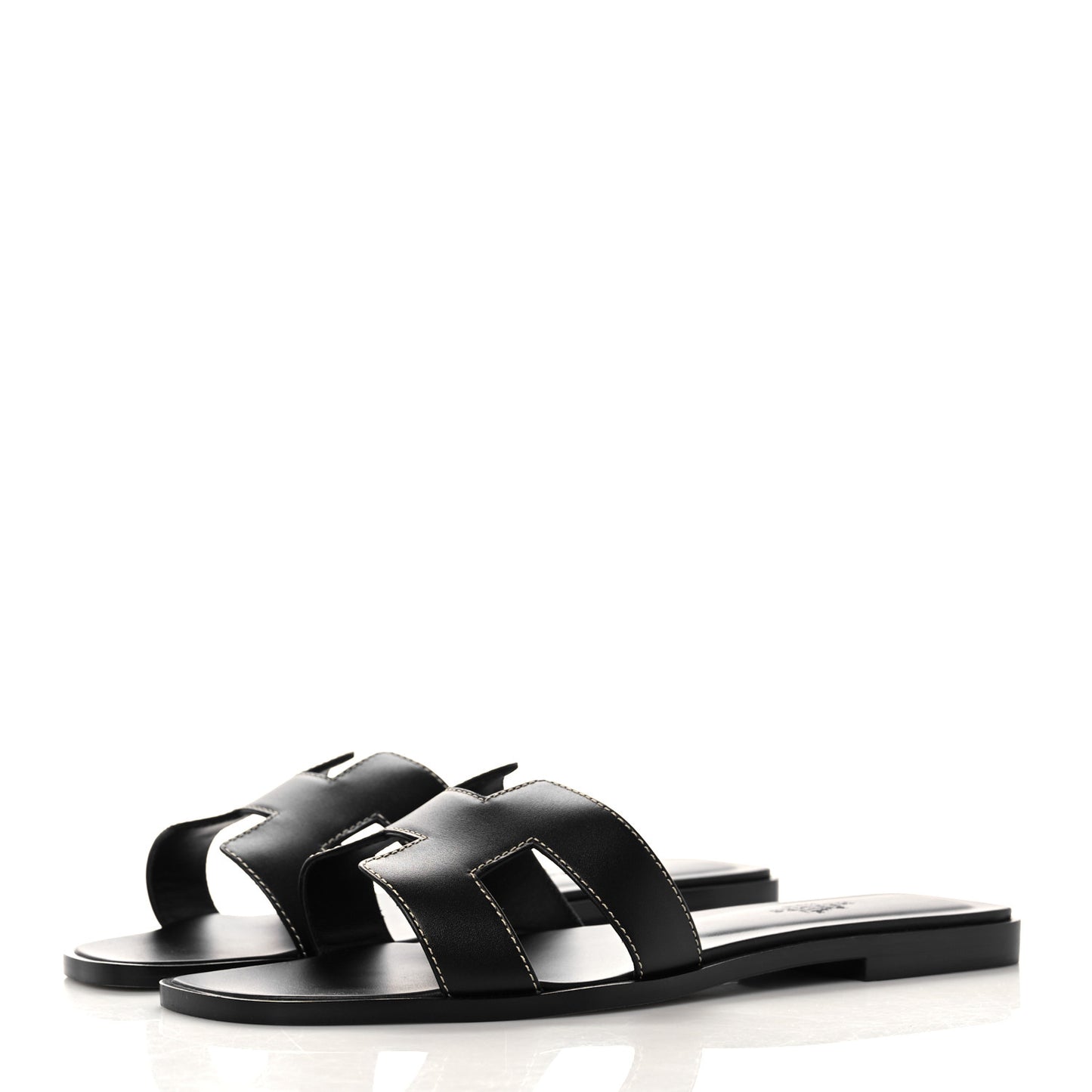 Box Calfskin Oran Sandals 38.5 Black